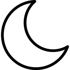 Moon icon. Outline design. For presentation, graphic design, mobile application.