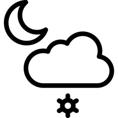 Snow at night icon. Outline design. For presentation, graphic design, mobile application.