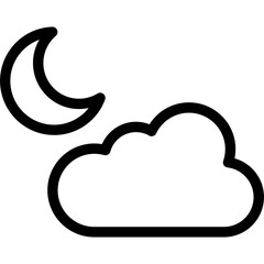 Night icon. Outline design. For presentation, graphic design, mobile application.