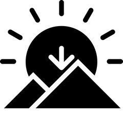 Sunset iron icon. Solid design. For presentation, graphic design, mobile application.