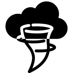 Tonado icon. Solid design. For presentation, graphic design, mobile application.