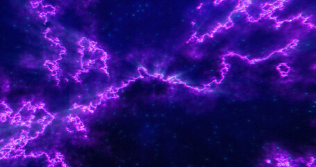 Abstract futuristic background with blue and purple multi-colored energy magic lines and waves of cosmic patterns