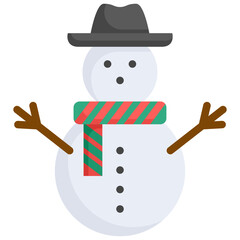 Snow man icon. Flat design. For presentation, graphic design, mobile application.
