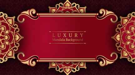 Luxury red background with mandala ornament