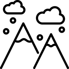 Mountain icon. Outline design. For presentation, graphic design, mobile application.