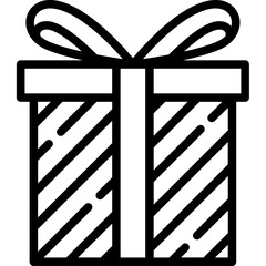 Gift box icon. Outline design. For presentation, graphic design, mobile application.