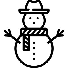 Snow man icon. Outline design. For presentation, graphic design, mobile application.