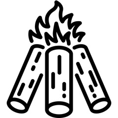 Campfire icon. Outline design. For presentation, graphic design, mobile application.