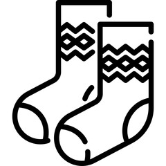 Warm sock icon. Outline design. For presentation, graphic design, mobile application.