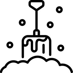 Snow shovel icon. Outline design. For presentation, graphic design, mobile application.
