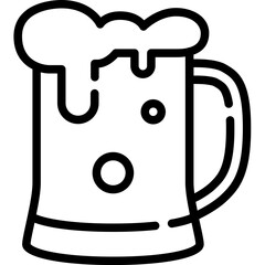 Beer. icon. Outline design. For presentation, graphic design, mobile application.