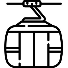 Winter cable car icon. Outline design. For presentation, graphic design, mobile application.