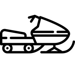 Snowmobile icon. Outline design. For presentation, graphic design, mobile application.