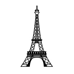 Fototapeta na wymiar Eiffel Tower Silhouette