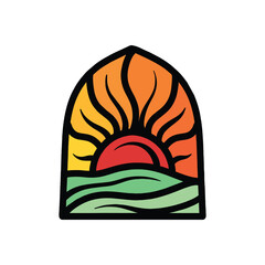 Colorful Tree Leaf Logo Vector Design illustration Emblem