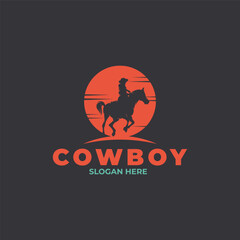 Logo of a cowboy riding a horse