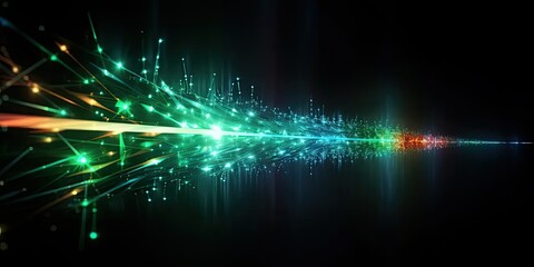 Glowing colorful lines and bokeh lights, abstract neon free flowing lines. 3d rendering