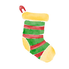 Christmas sock watercolor style.