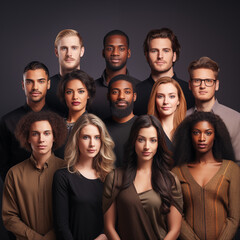 Obraz premium diverse races ethnicities, concept of inclusivity multiracial group of people.