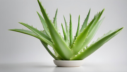 Aloe vera for table decoration in white background. It make fresh feeling.