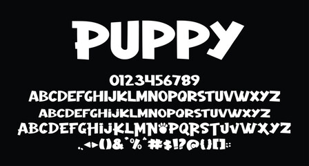 Puppy Playful Display font Best Alphabet Alphabet Brush Script Logotype Font lettering handwritten