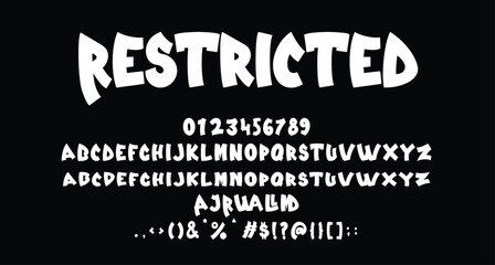 Restricted Horror Display Halloween font Best Alphabet Alphabet Brush Script Logotype Font lettering handwritten