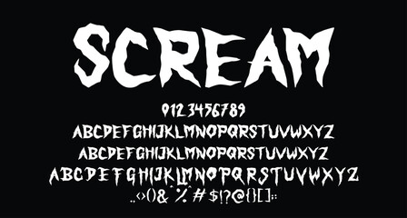 Scream Blackletter display font Best Alphabet Alphabet Brush Script Logotype Font lettering handwritten