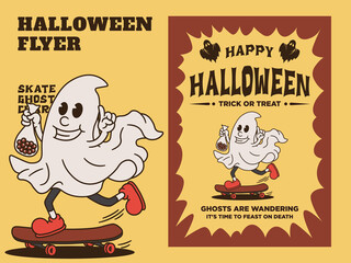 Cartoon Characters Of Various Cute Halloween Elements With A Retro And Handwritten Style, Suitable For Your Posters And Stickers.