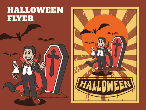 Cartoon Characters Of Various Cute Halloween Elements With A Retro And Handwritten Style, Suitable For Your Posters And Stickers.