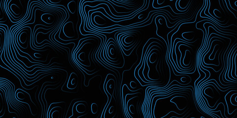 Topographic background and texture, Abstract vector illustration, blue and block Background of the topographic map. Background for desktop, topology, digital art 