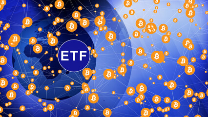 Bitcoin etf evolution of crypto investment and global impact on digital finance and stock investment in worldwide business and banking globe