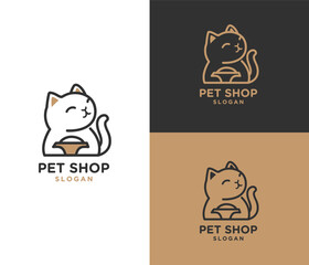 Obraz premium Cat Pet Shop Logo