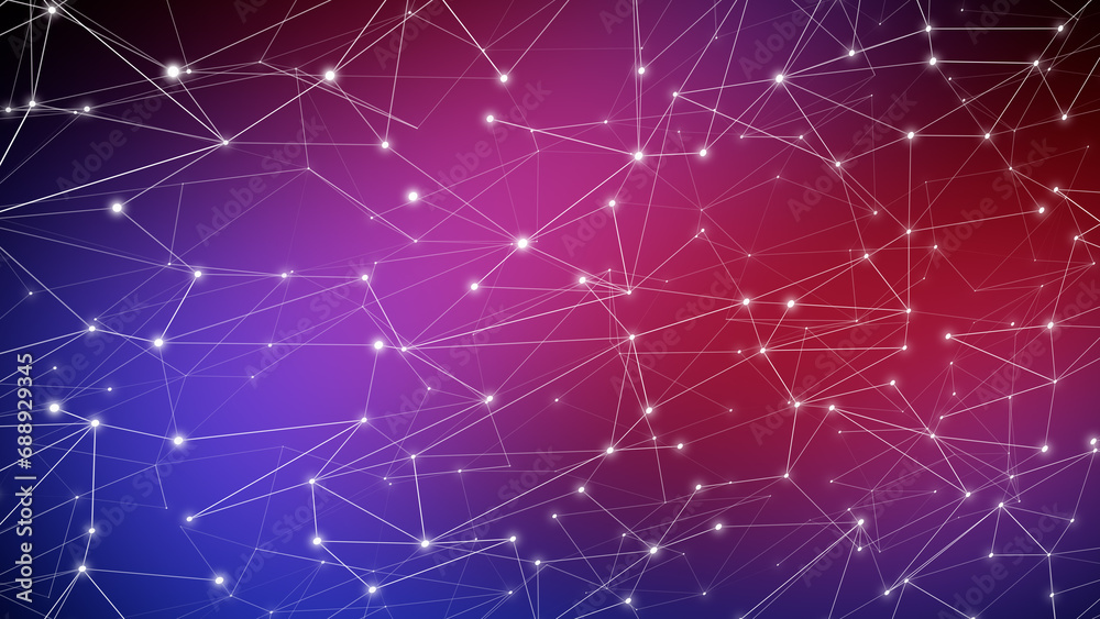 Wall mural background connected blur abstract connections lines and dots technology science network circle wire