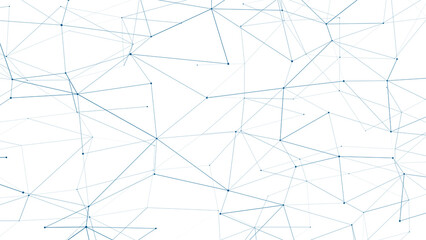 Line connected white background with abstract lines and dots, modern technology science concept of interconnected patterns and geometric formation in wire like mosaic pattern of connectivity