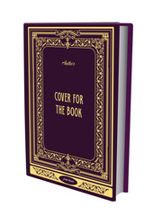 Old book cover design elements. 3d vector cover hand drawn illustration