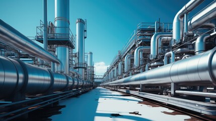 An industrial power system consisting of oil pipes in chemical plants.