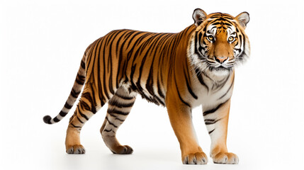Obraz premium Beautiful tiger isolated on white background, AI Generative.