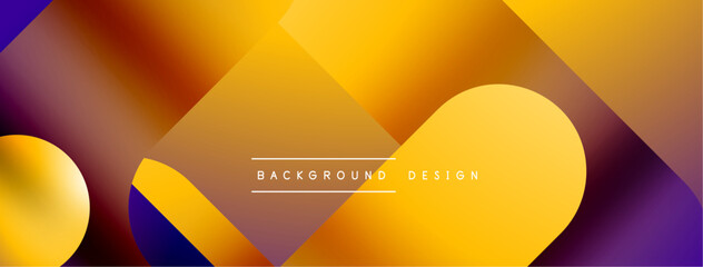 Simple geometric forms - dynamic geometric abstract background. Visual symphony of shapes and lines design for wallpaper, banner, background, landing page, wall art, invitation, prints, posters