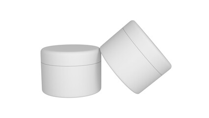 3D rendered Cosmetics Jar mock up. Packaging clear Cosmetic cream on isolated Light Grey background