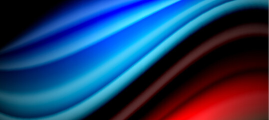Rainbow color wave lines on black. Techno or business abstract background for posters, covers, banners, brochures, websites