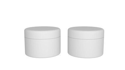 3D rendered Cosmetics Jar mock up. Packaging clear Cosmetic cream on isolated Light Grey background