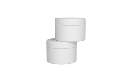 3D rendered Cosmetics Jar mock up. Packaging clear Cosmetic cream on isolated Light Grey background