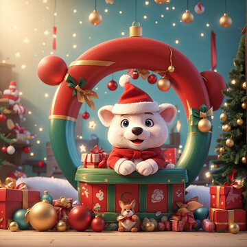 3D Animation Render Style funny christmas greetings 