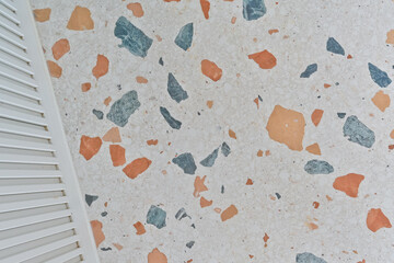 The colorful terrazzo tiles are cute and charming