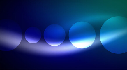 Shiny Light Neon Bubble Circles. Vector illustration For Wallpaper, Banner, Background, Card, Book Illustration, landing page