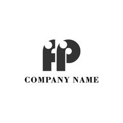 FP Initial logo elegant logotype corporate font idea unity