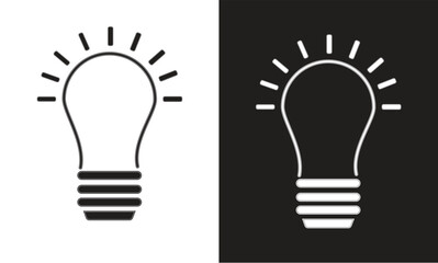 Light bulb icon vector. Llightbulb idea logo concept. Lamp electricity icons web design element.