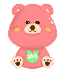 Fototapeta premium teddy bear with heart Valentine's Day