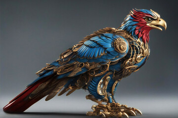 a blue eagle sculpture