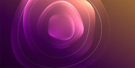 Colorful transparent flowing fluid shapes with glow effect geometric background. Wavy lines round forms. Vector illustration For Wallpaper, Banner, Background, Card, Book Illustration, landing page